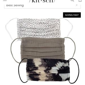 Kitsch cotton face masks, pack of 3